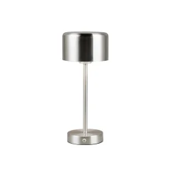 Jeff LED-bordlampe, nikkelfarvet, højde 30 cm, metal