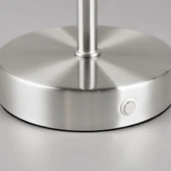 Jeff LED-bordlampe, nikkelfarvet, højde 30 cm, metal