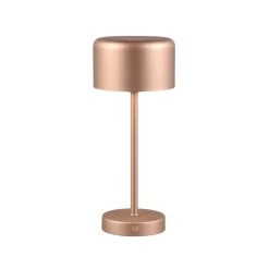 Jeff LED genopladelig bordlampe, kaffe, højde 30 cm, metal