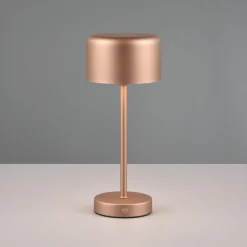 Jeff LED genopladelig bordlampe, kaffe, højde 30 cm, metal
