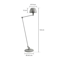 Jieldé Aicler AIC833 gulvlampe 80+30 cm, grå