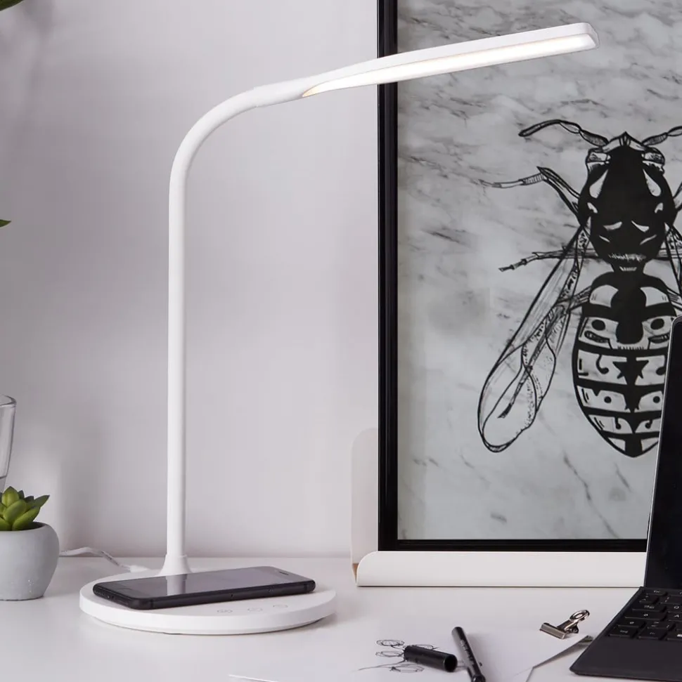 Joni LED-bordlampe, hvid, højde 34 cm, CCT, dæmpbar