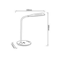 Joni LED-bordlampe, hvid, højde 34 cm, CCT, dæmpbar
