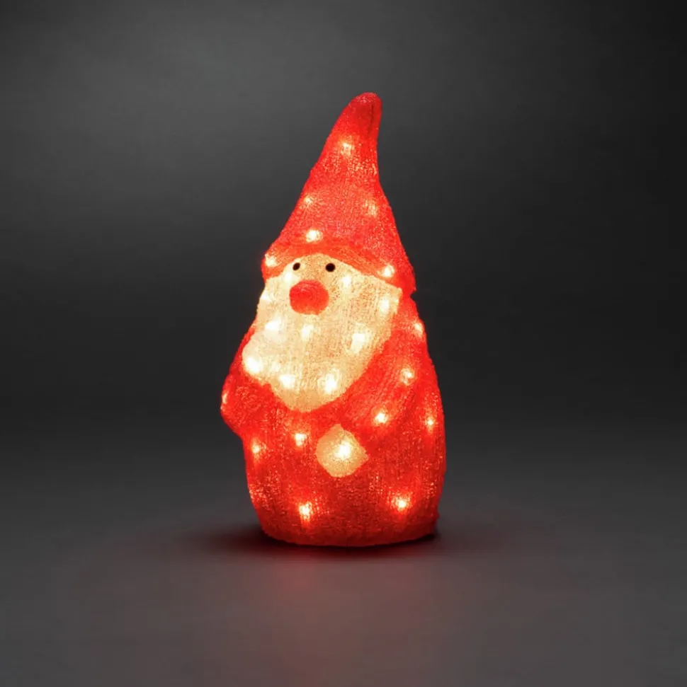 Julemand LED-dekorationsfigur rød IP44 højde 38 cm