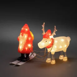 Julemand og Rensdyr LED-dekorationslampe, IP44