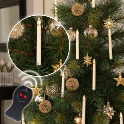 Juletræslys LED kabelløs 16 cm, hvid, 10 lyskilder