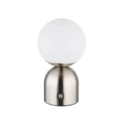 Julsy LED genopladelig bordlampe, nikkelfarvet, højde 21 cm, CCT