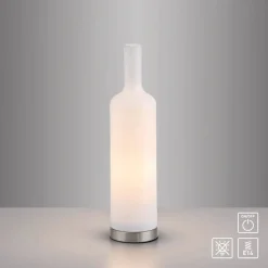 JUST LIGHT. bordlampe Bottle, opal hvid, glas, E14