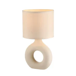 JUST LIGHT. Carara bordlampe, keramisk fod, beige