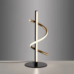 JUST LIGHT. Emanda LED-bordlampe, jern, sort-messing