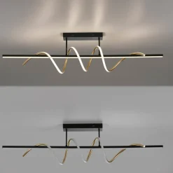 JUST LIGHT. Emanda loftlampe, jern, sort-messing