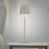 JUST LIGHT. Euria LED-bordlampe, grå-beige jern IP54