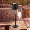 JUST LIGHT. Euria LED-bordlampe, sort, jern IP54