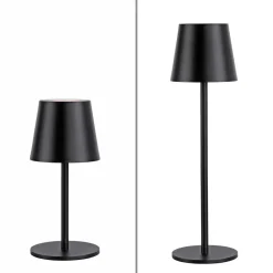 JUST LIGHT. Euria LED-bordlampe, sort, jern IP54