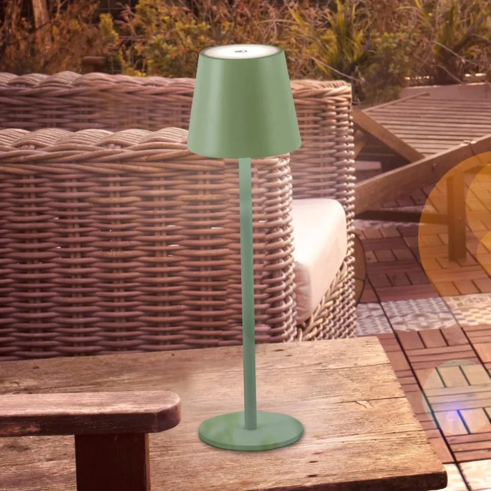 JUST LIGHT. Euria LED-bordlampe, hvid, jern, IP54