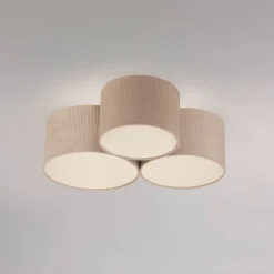 JUST LIGHT. Grøn Duro loftlampe, tekstil, 3 lyskilder