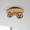 JUST LIGHT. Grøn Stika loftlampe, rund, 2 lyskilder, træ