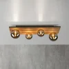 JUST LIGHT. Grøn Stika loftlampe, lang, 4 lyskilder, træ