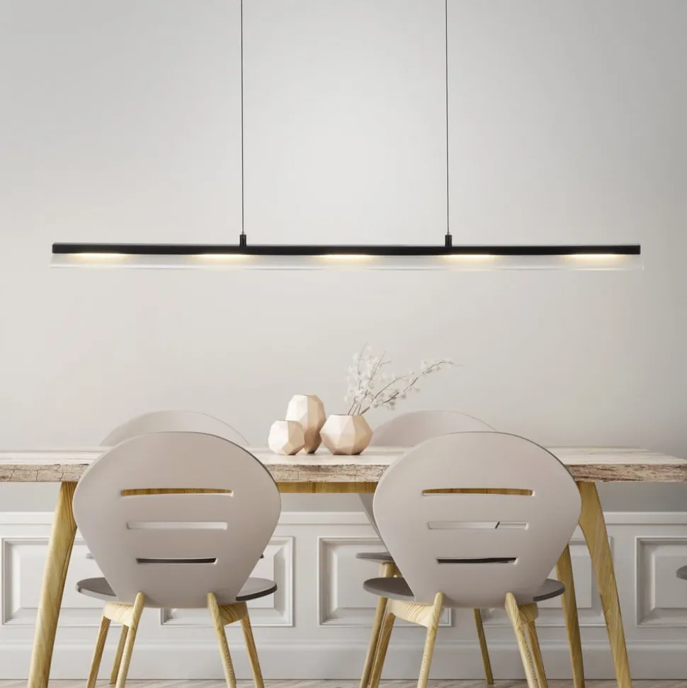 JUST LIGHT. Hængelampe Nele, sort, jern, glas