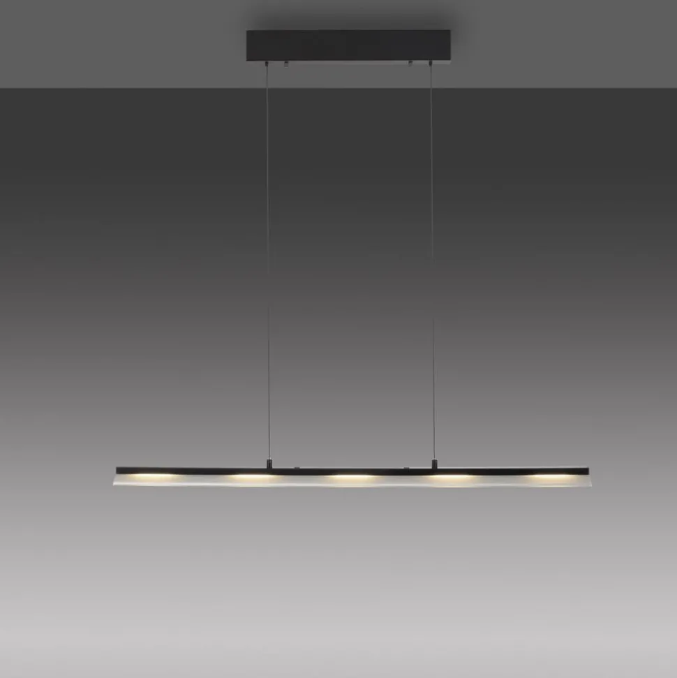 JUST LIGHT. Hængelampe Nele, sort, jern, glas