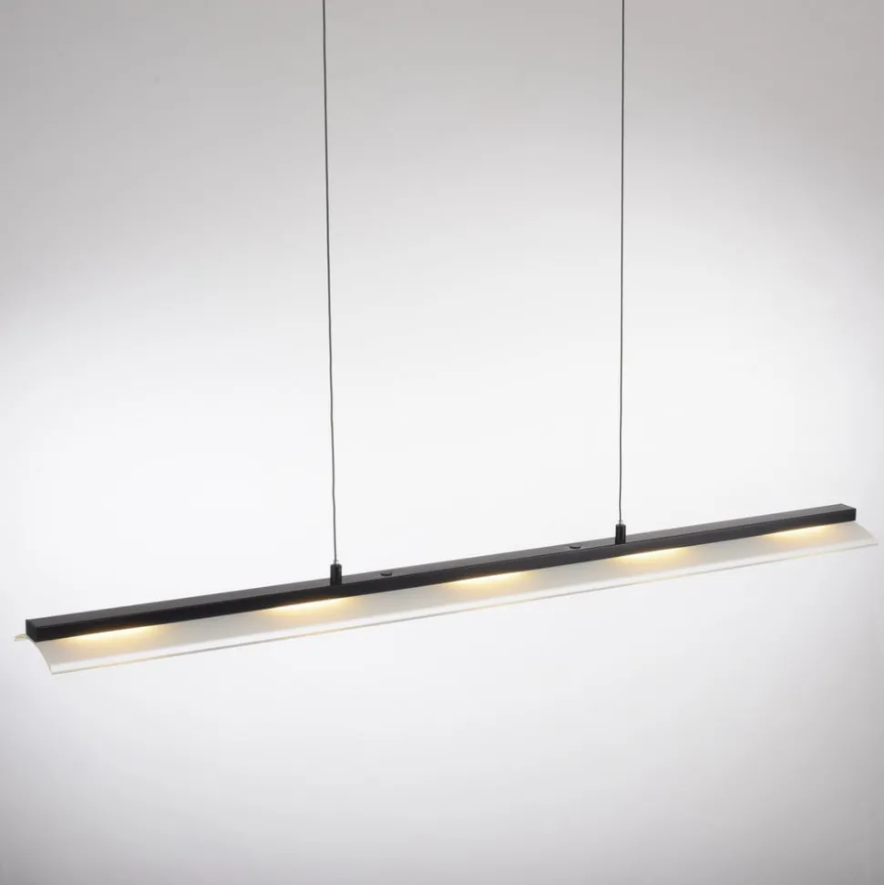 JUST LIGHT. Hængelampe Nele, sort, jern, glas