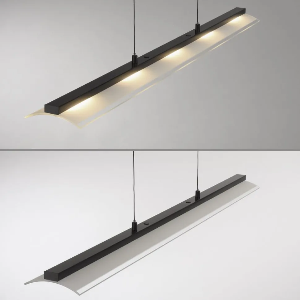 JUST LIGHT. Hængelampe Nele, sort, jern, glas