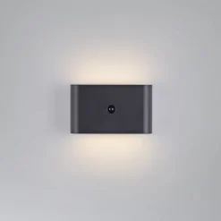 JUST LIGHT. LED-batteridrevet væglampe Ziddy sort Sensor 3.000K
