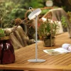 JUST LIGHT. LED-bordlampe Amag grå-beige jern IP44