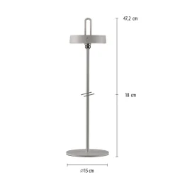 JUST LIGHT. LED-bordlampe Amag grå-beige jern IP44