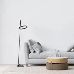 JUST LIGHT. LED-gulvlampe Ritus sort jern Dæmper 3.000 K