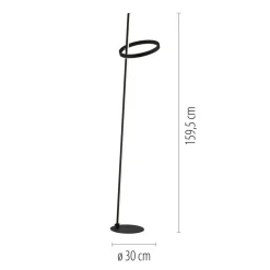 JUST LIGHT. LED-gulvlampe Ritus sort jern Dæmper 3.000 K