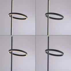JUST LIGHT. LED-gulvlampe Ritus sort jern Dæmper 3.000 K