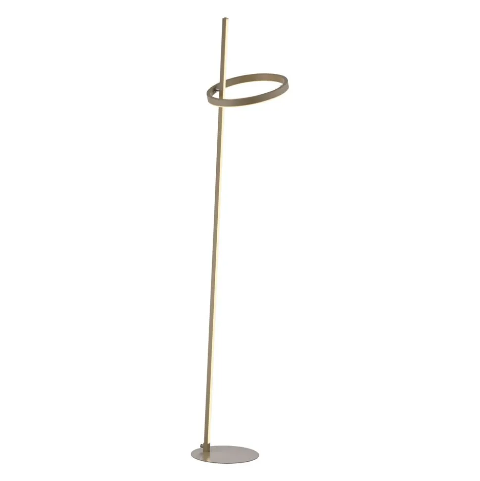 JUST LIGHT. LED-gulvlampe Ritus sand, jern, dæmper, 3.000 K