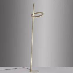 JUST LIGHT. LED-gulvlampe Ritus sand, jern, dæmper, 3.000 K