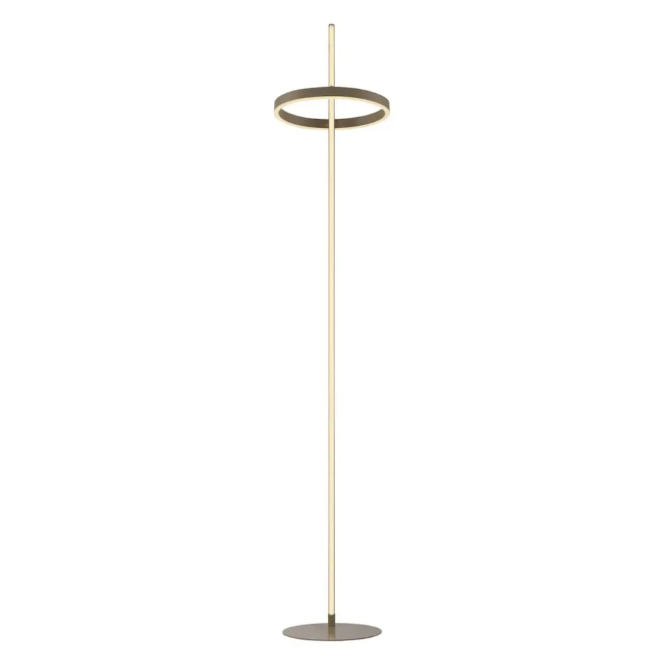 JUST LIGHT. LED-gulvlampe Ritus sand, jern, dæmper, 3.000 K