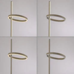 JUST LIGHT. LED-gulvlampe Ritus sand, jern, dæmper, 3.000 K