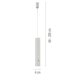 JUST LIGHT. LED-hængelampe med batteri, hvid, jern