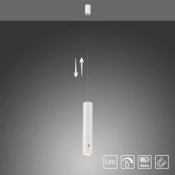JUST LIGHT. LED-hængelampe med batteri, hvid, jern