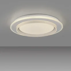 JUST LIGHT. LED-loftslampe Lago Ø 40 cm hvid fjernbetjening