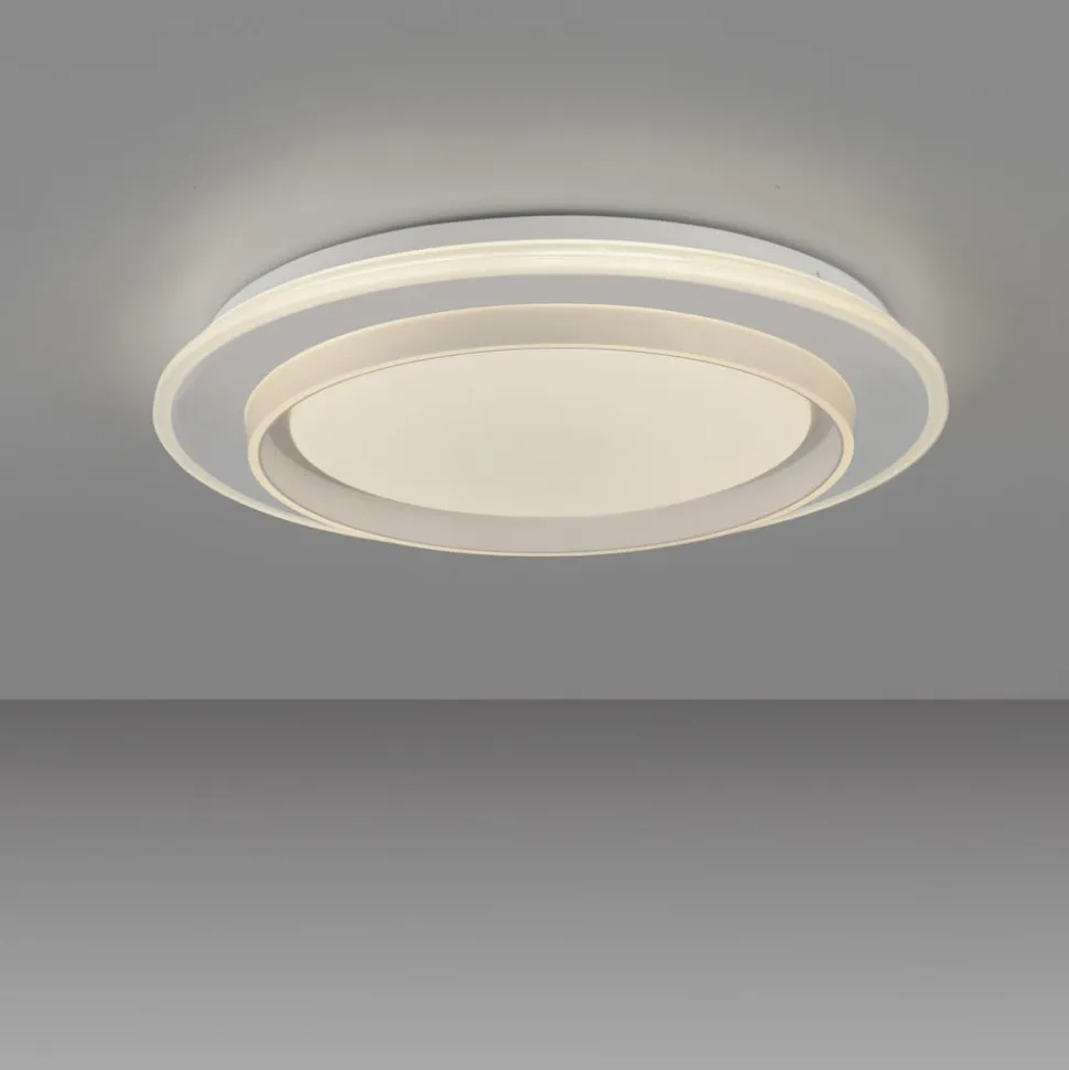 JUST LIGHT. LED-loftslampe Lago Ø 40 cm hvid fjernbetjening