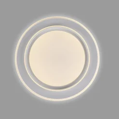 JUST LIGHT. LED-loftslampe Lago Ø 40 cm hvid fjernbetjening