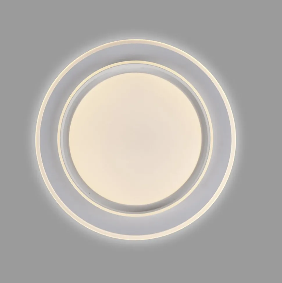 JUST LIGHT. LED-loftslampe Lago Ø 40 cm hvid fjernbetjening