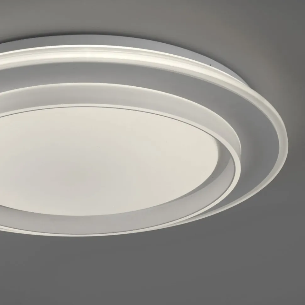 JUST LIGHT. LED-loftslampe Lago Ø 40 cm hvid fjernbetjening