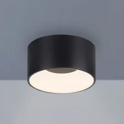 JUST LIGHT. LED-loftslampe Tanika sort, Ø16 cm, dæmpbar
