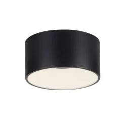 JUST LIGHT. LED-loftslampe Tanika sort, Ø16 cm, dæmpbar