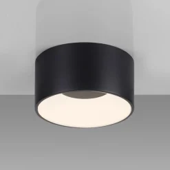 JUST LIGHT. LED-loftslampe Tanika sort, Ø16 cm, dæmpbar