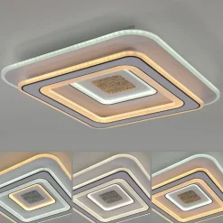 JUST LIGHT. LED-loftslampe Tolago, 49x49 cm, CCT, dæmpbar