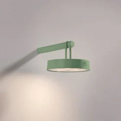 JUST LIGHT. LED-væglampe Arma, grøn, plast IP44
