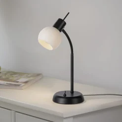 JUST LIGHT. Loki bordlampe, sort, jern, glas