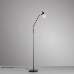 JUST LIGHT. Loki gulvlampe, sort, jern, glas